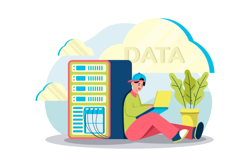 Imagen en donde se puede ver el proceso de gestión de datos que se lleva a cabo mediante un conmutador virtual especializado.